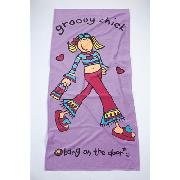 Groovy Chick Lilac Printed Towel