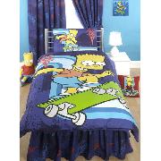 Simpsons Duvet Cover and Pillowcase Bart Skaterboy Design Bedding