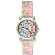 Barbie Time Teacher Watch with Pink Floral Strap.