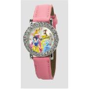 Disney Princess Pink Encrusted Diamante Watch